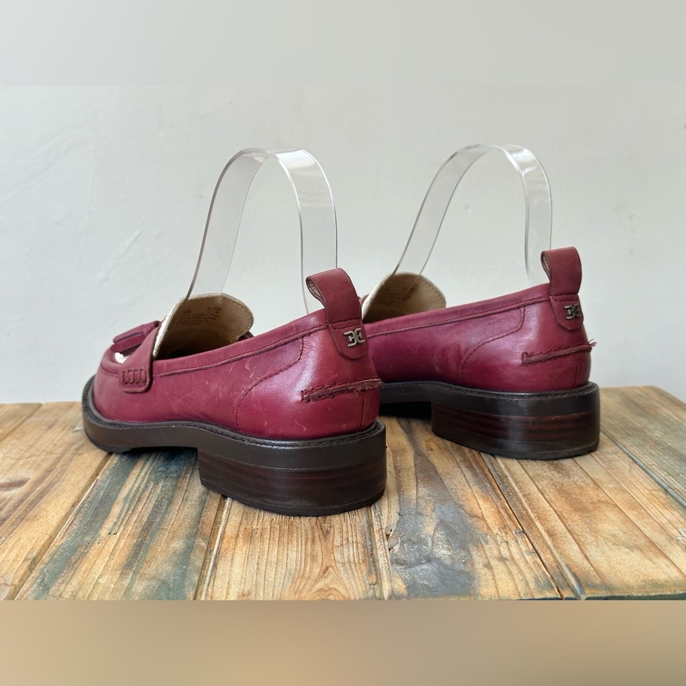 Sam Edelman Caylia Burgundy Ivory Tassel Loafer Women's Size 5.5 M - Picture 3 of 9